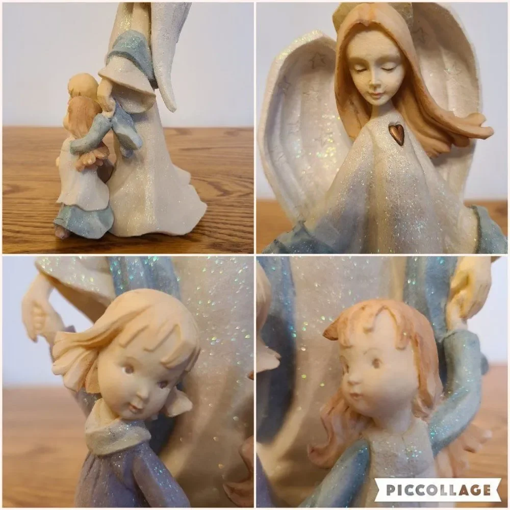 Karen Hahn Angel With Kids Figurine Foundations by Karen Hahn Enesco Group VTG